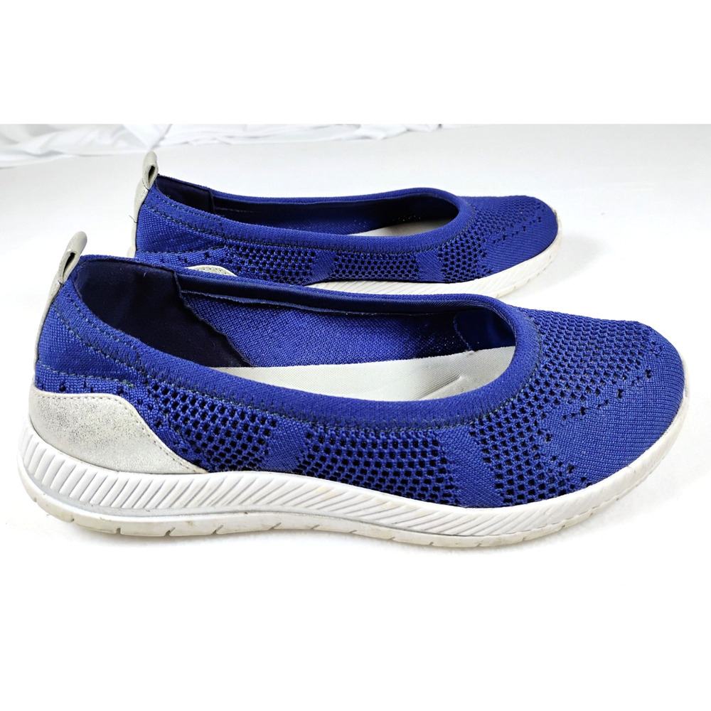 Easy Spirit 8WW Blue Knit Mesh Slip On Flats Comfort Walking Lightweight - Picture 4 of 10